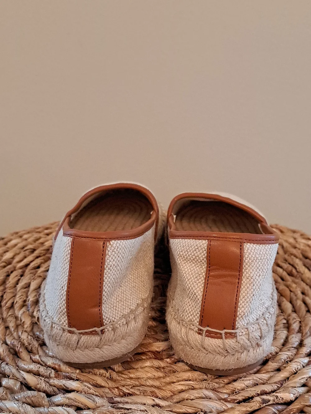 NWOT J.Crew Factory Womens Summer Beige Linen Canvas Espadrille Loafers 7.5